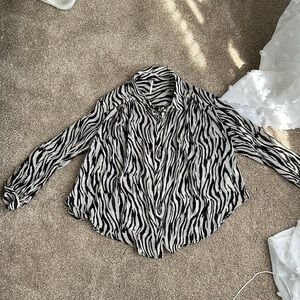 Free people oversized zebra shirt